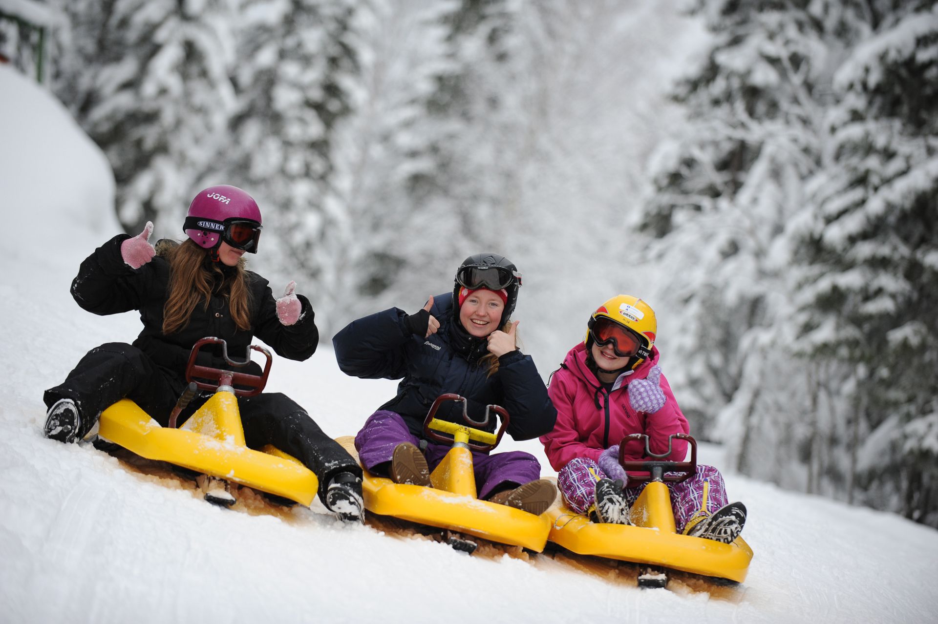 Tobogganing in Kanthaugen Lillehammer