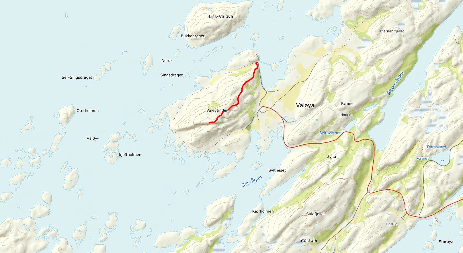 Kart Valøytind, Nærøysund