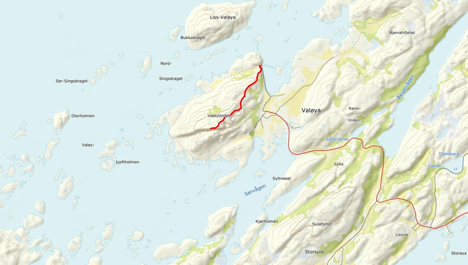 Kart Valøytind, Nærøysund