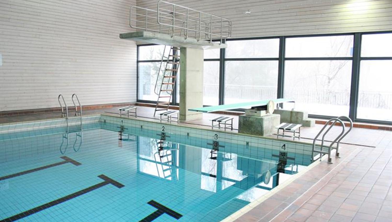 the swimming pool and diving tower