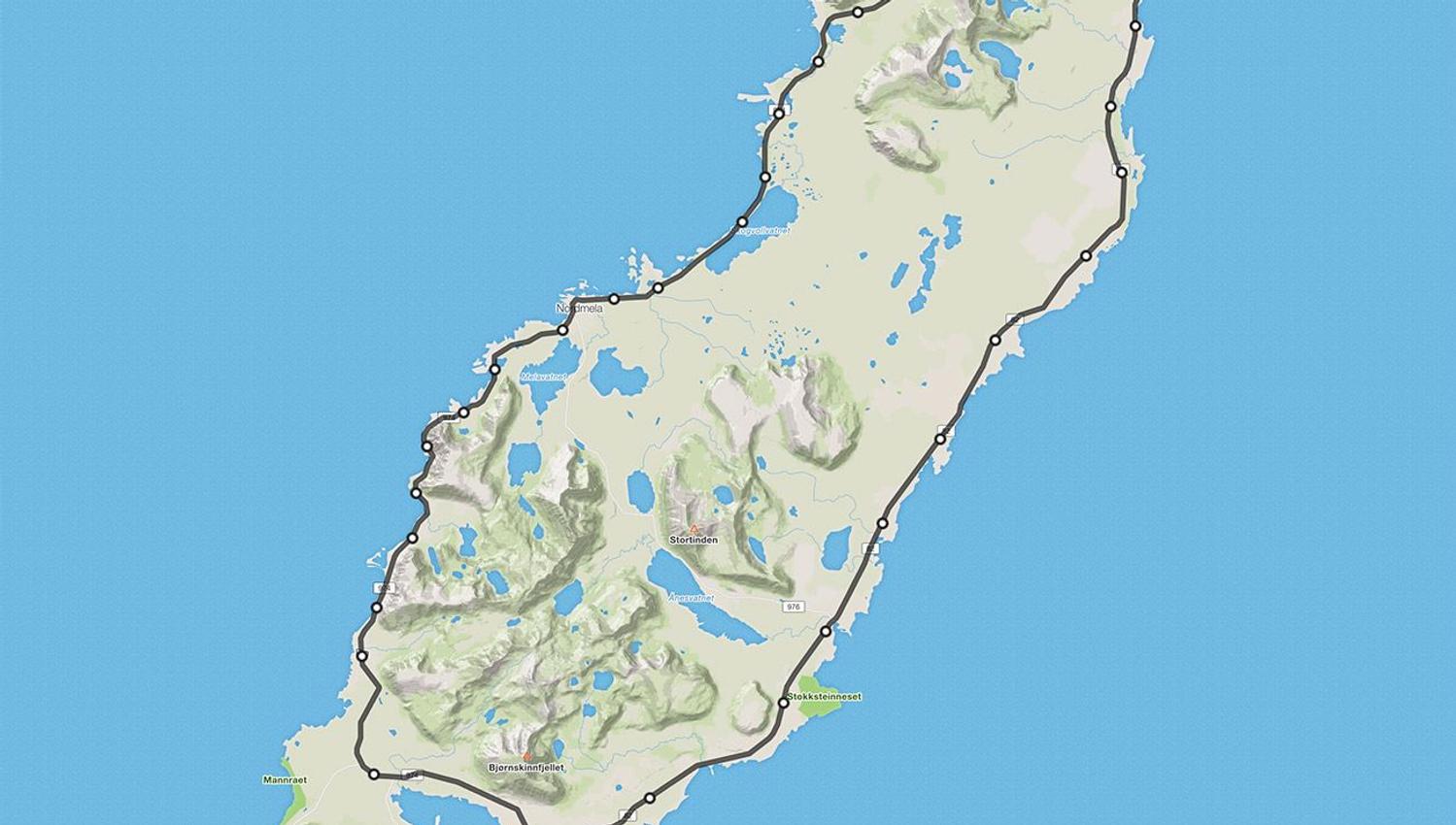 Andøya Rundt rute