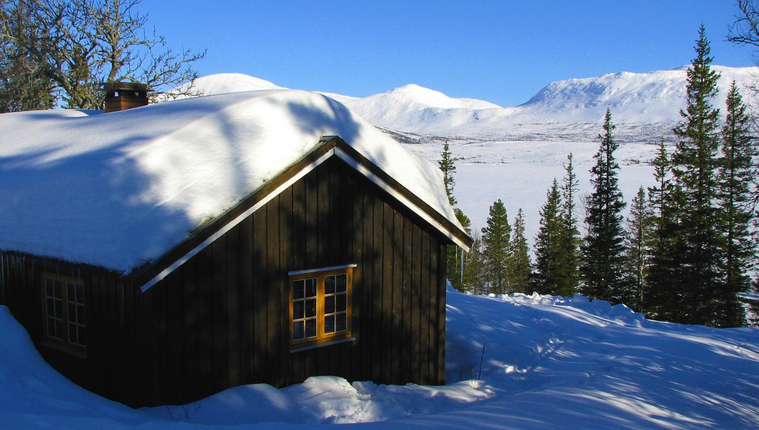 Skjækerhytta i vinter