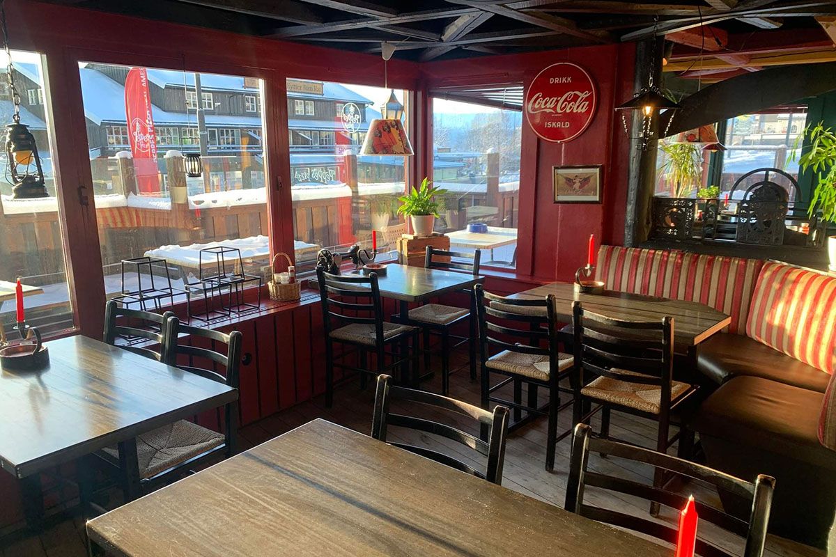 Interiøret på Peppes Pizza Beitostølen.