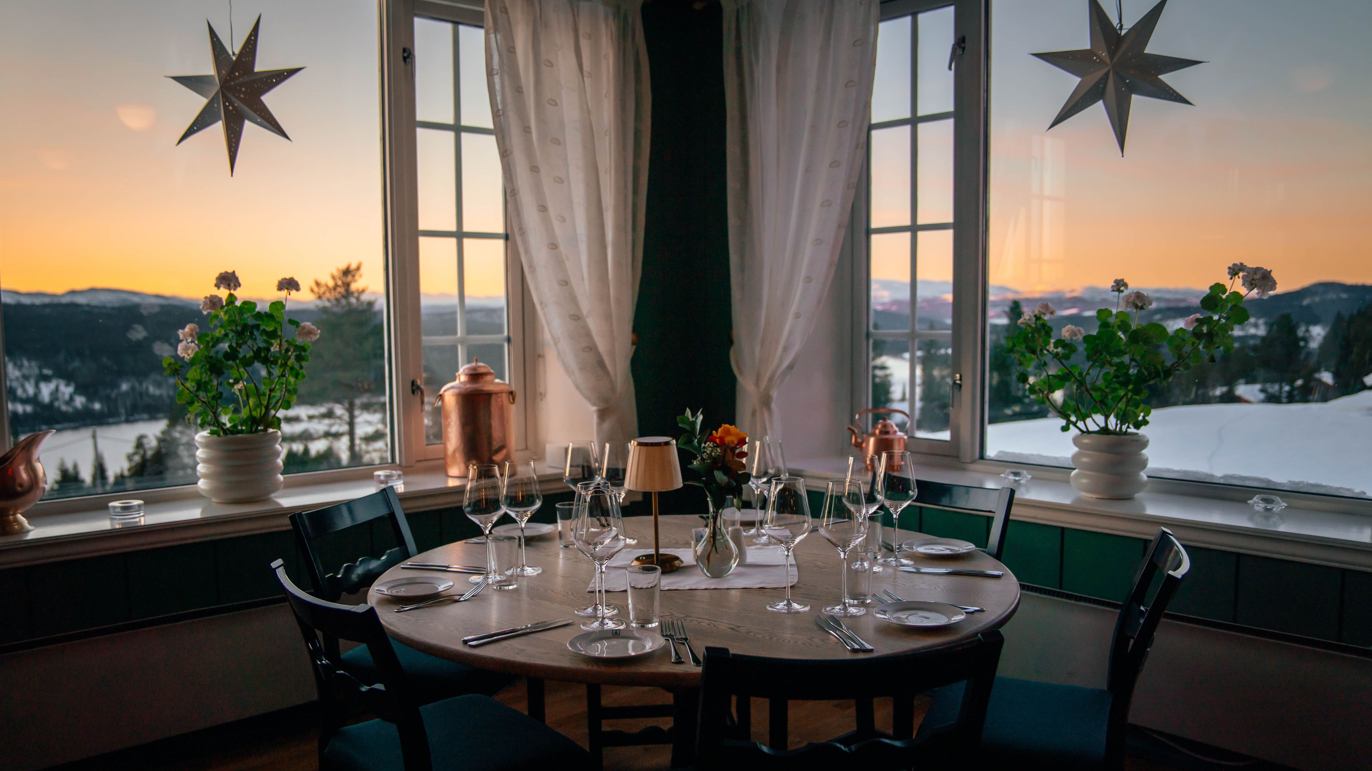 Utsikt fra restauranten på Gålå Høyfjellshotell