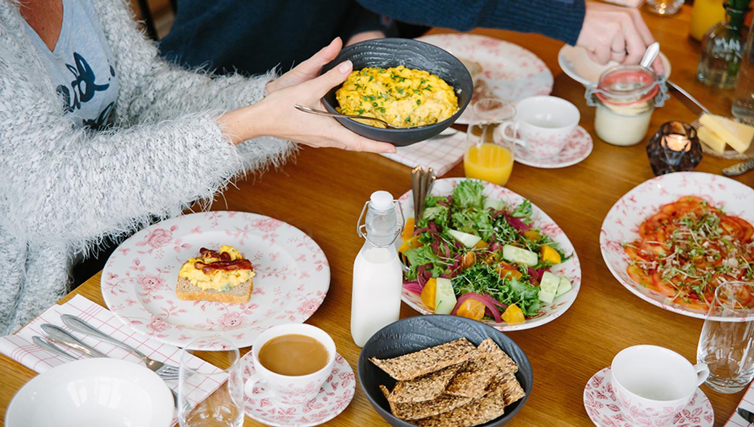 Breakfast with scrambeled eggs