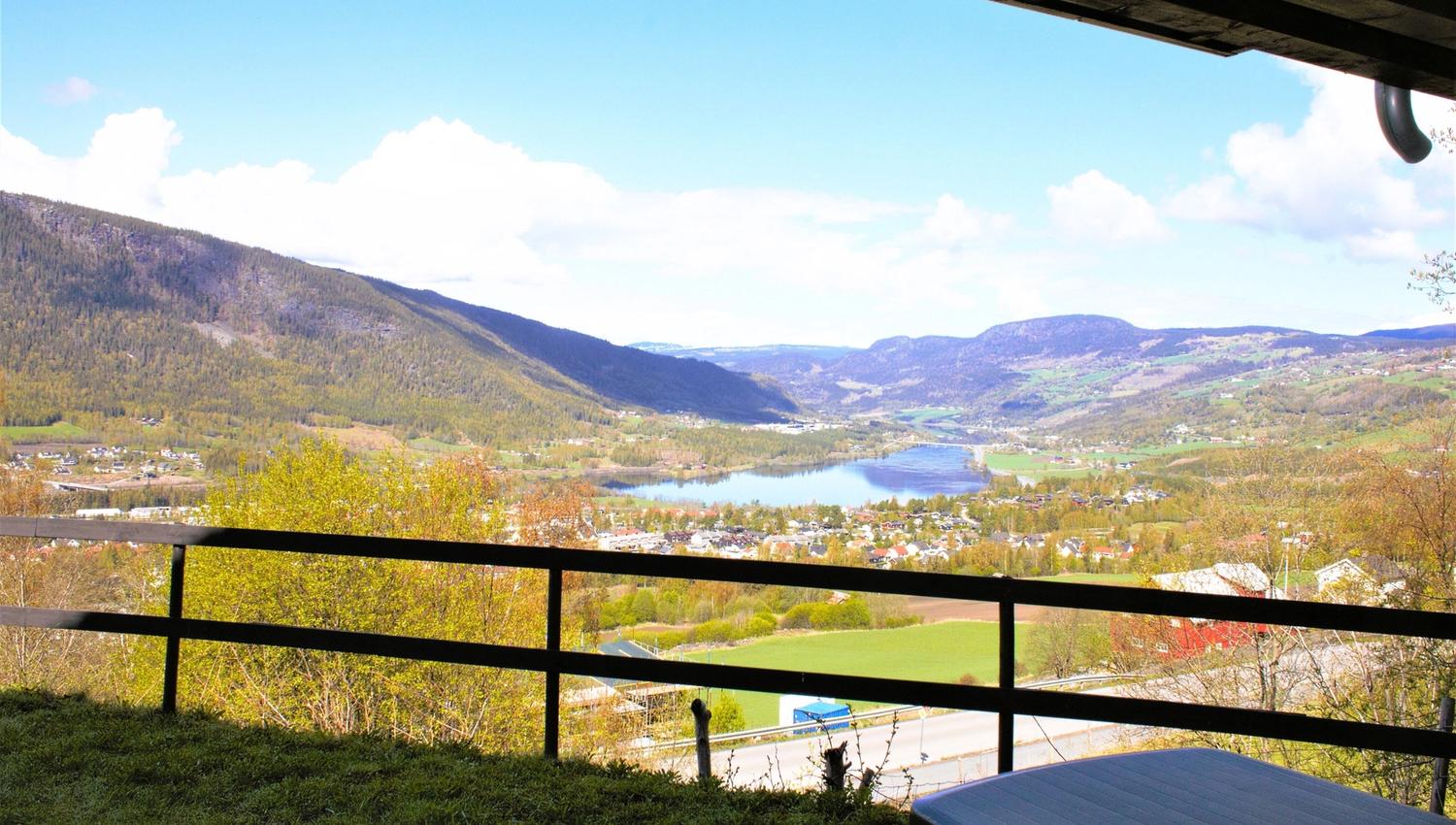 View of a valley from a terrace.