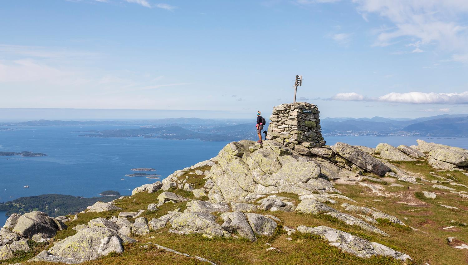 Beautiful view from the top of Tysnessåto by good weatherconditions