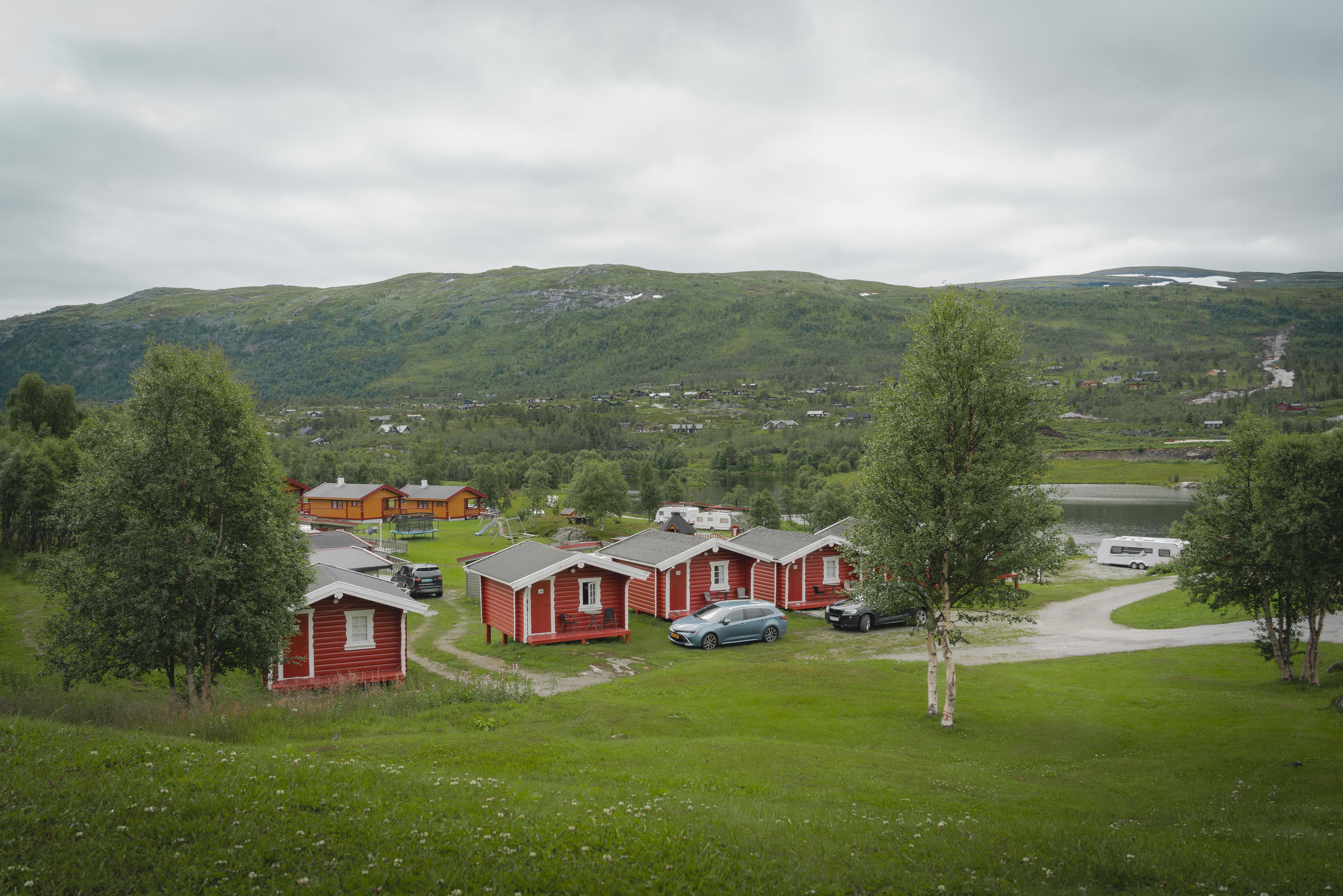 An overview of parts of the campground and the cabins.