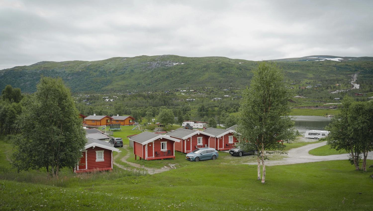 An overview of parts of the campground and the cabins.