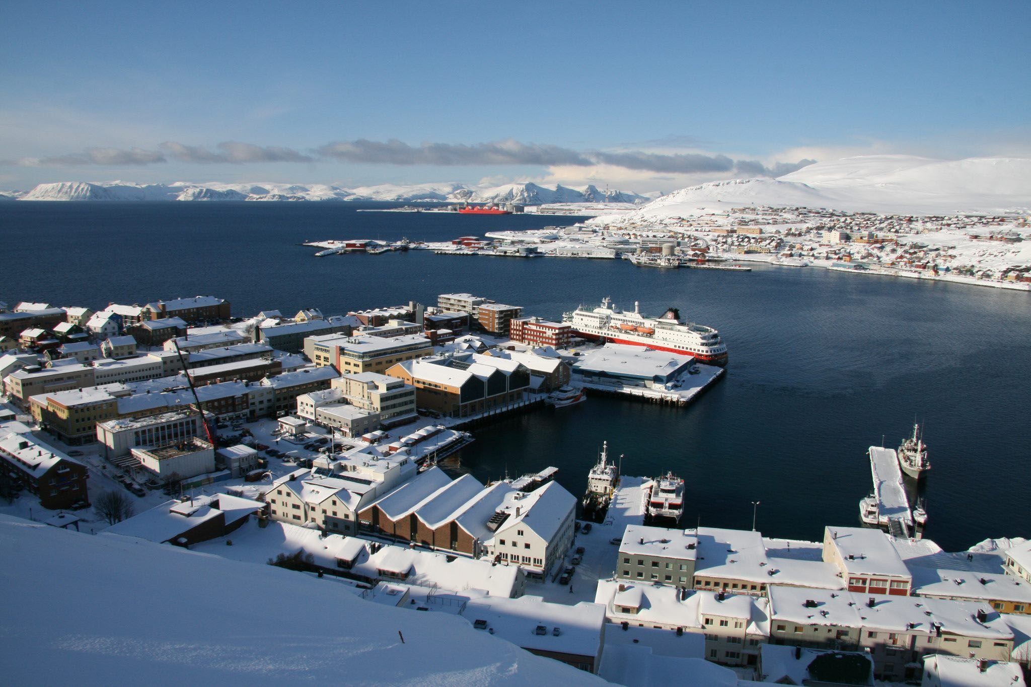Utsikt over Hammerfest på vinteren