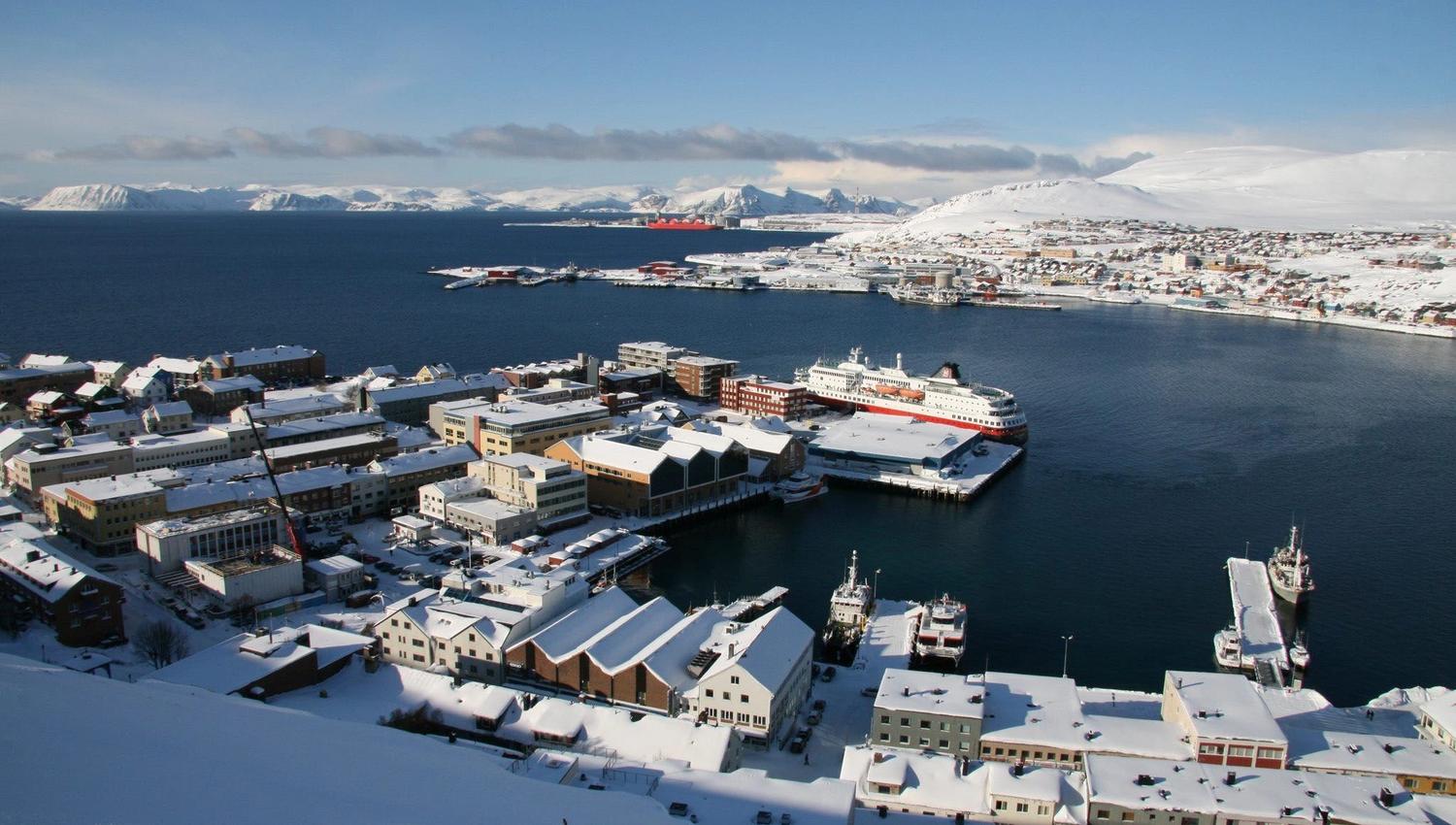 Utsikt over Hammerfest på vinteren