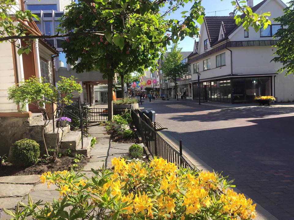 Sandnes city centre during summer