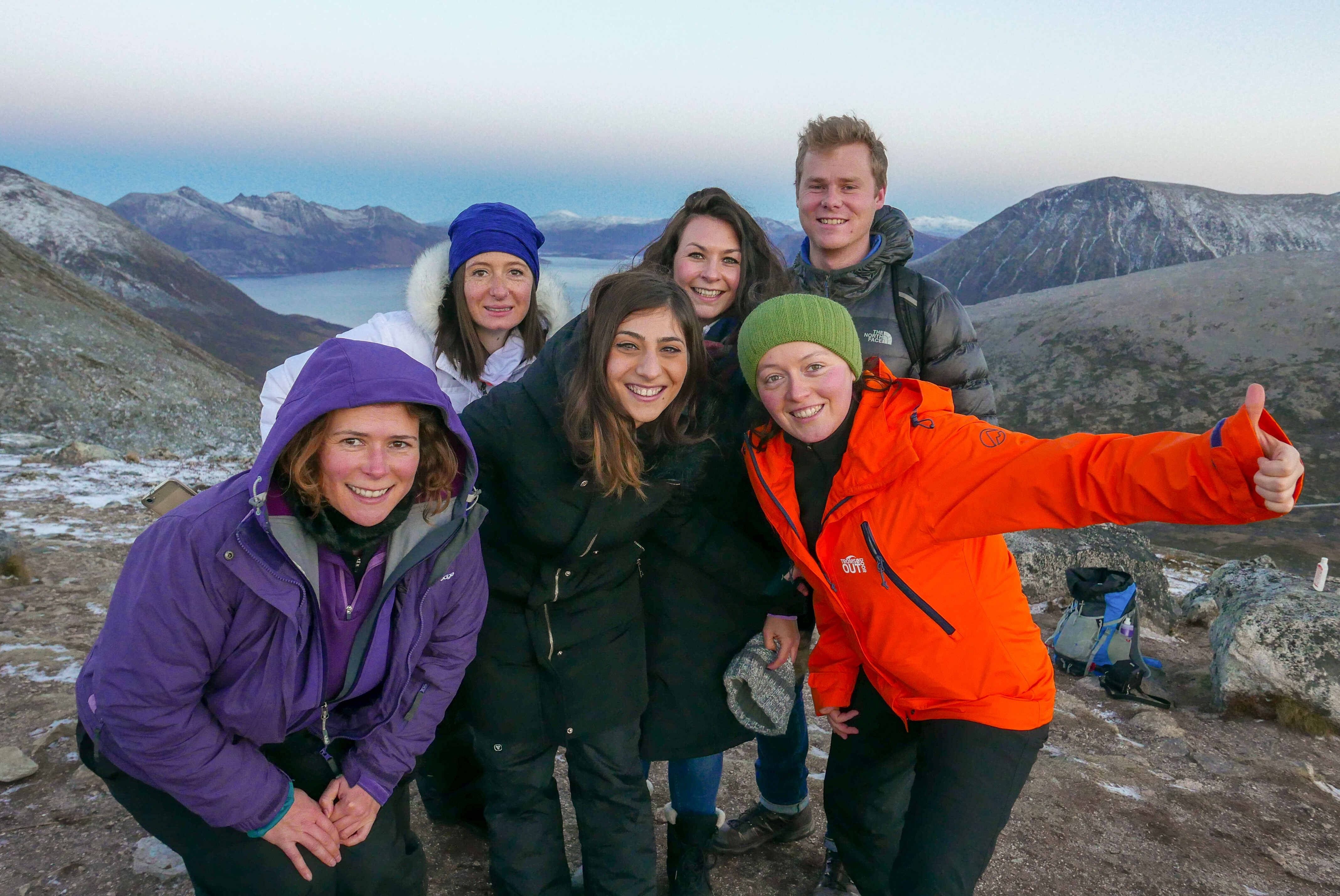 A group of guests and a guide