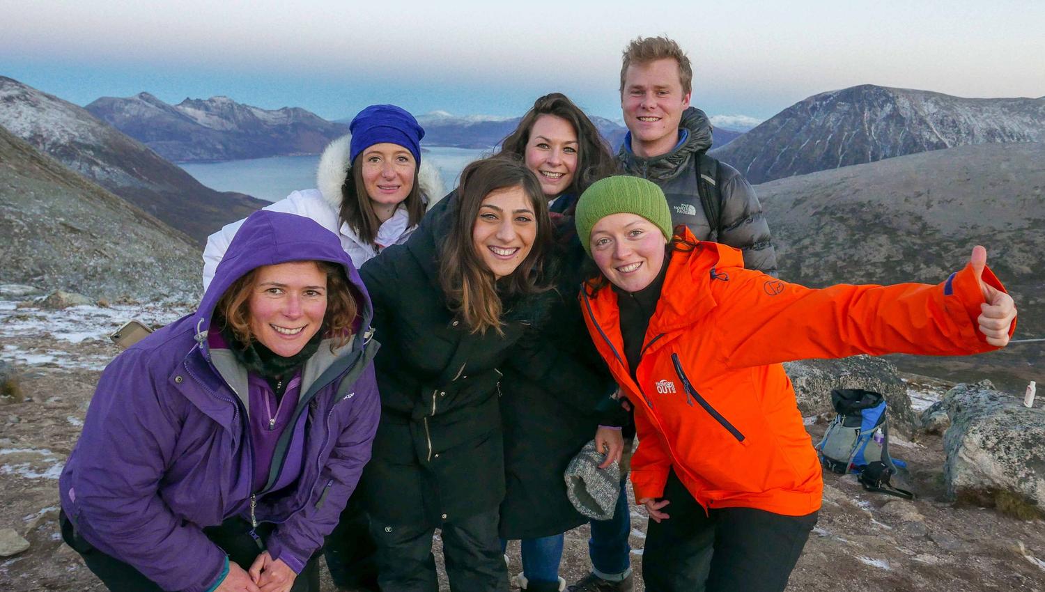 A group of guests and a guide