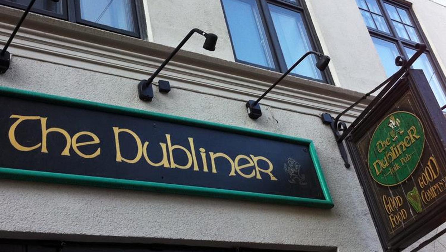 the sign on the facade of the dubliner