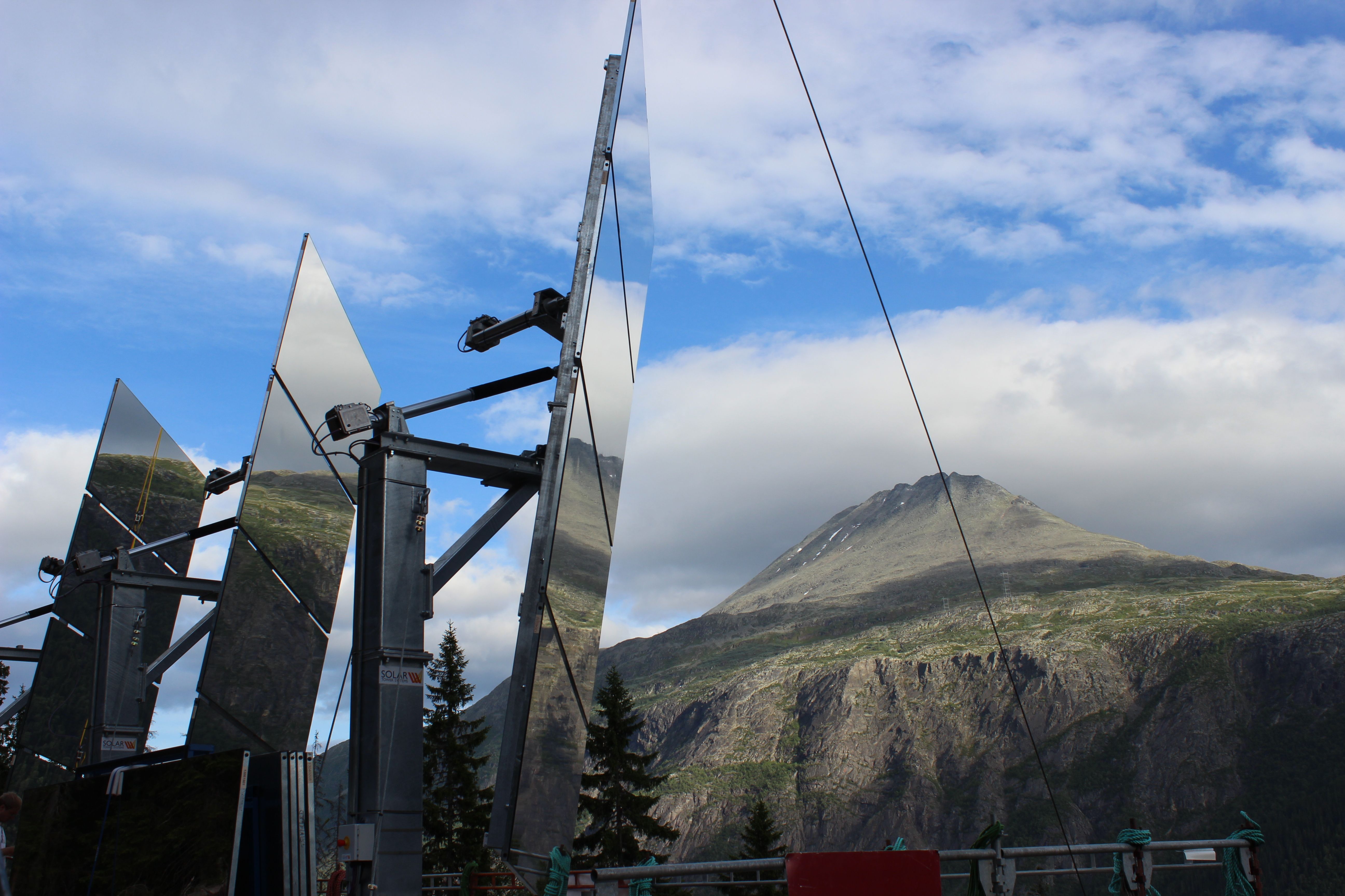 The sunmirror in Rjukan provides sun to the townspeople in wintertime. 