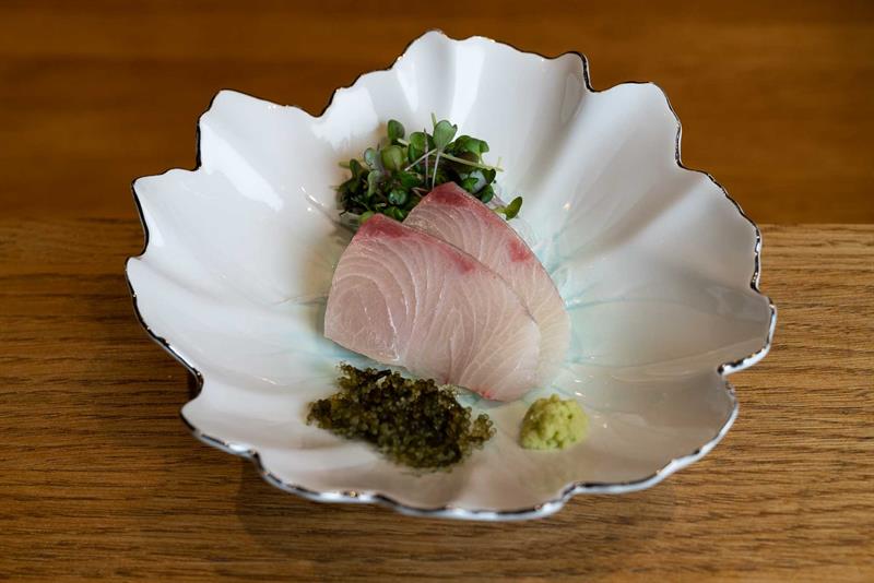 Detail of sashimi in a bowl