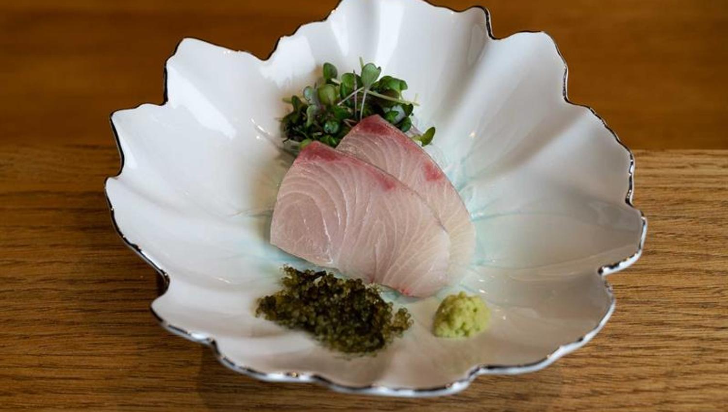 Detail of sashimi in a bowl