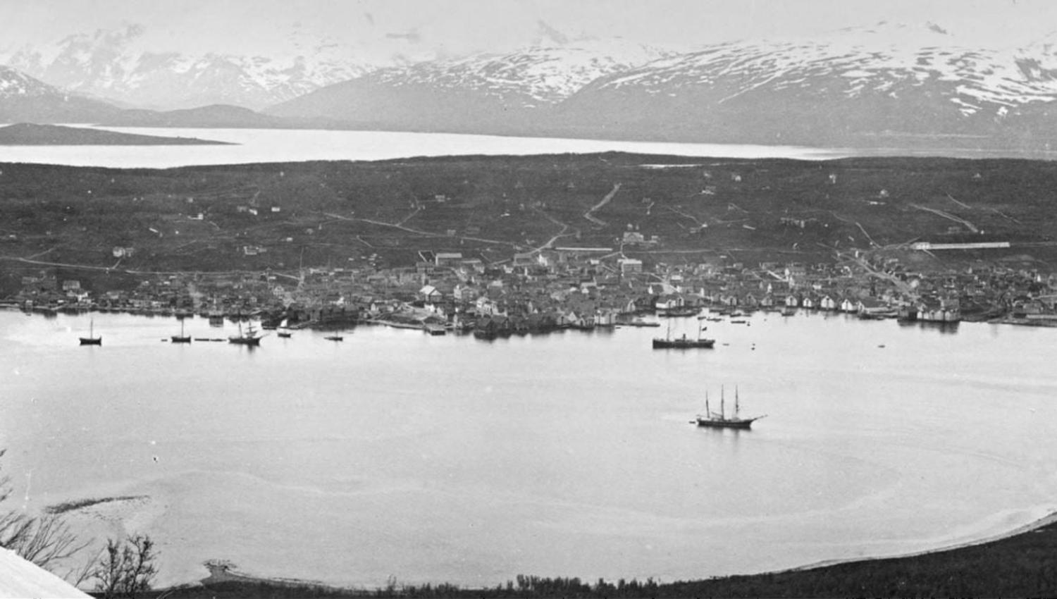 Historic view of Tromsø offering a glimpse into the city's past and development.
