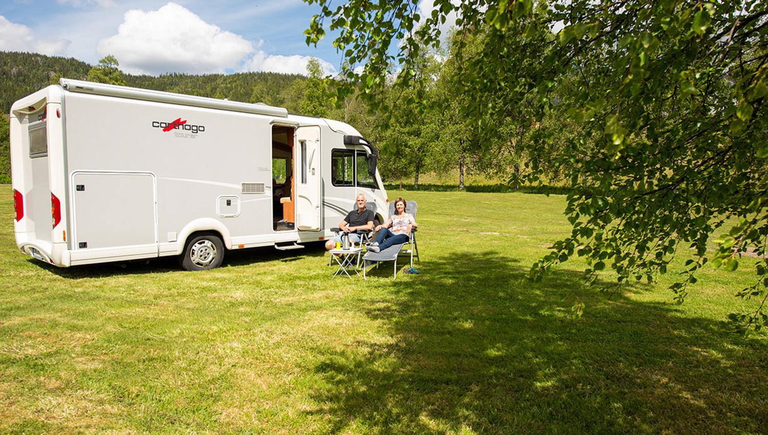 motorhome at Morgedal Camping