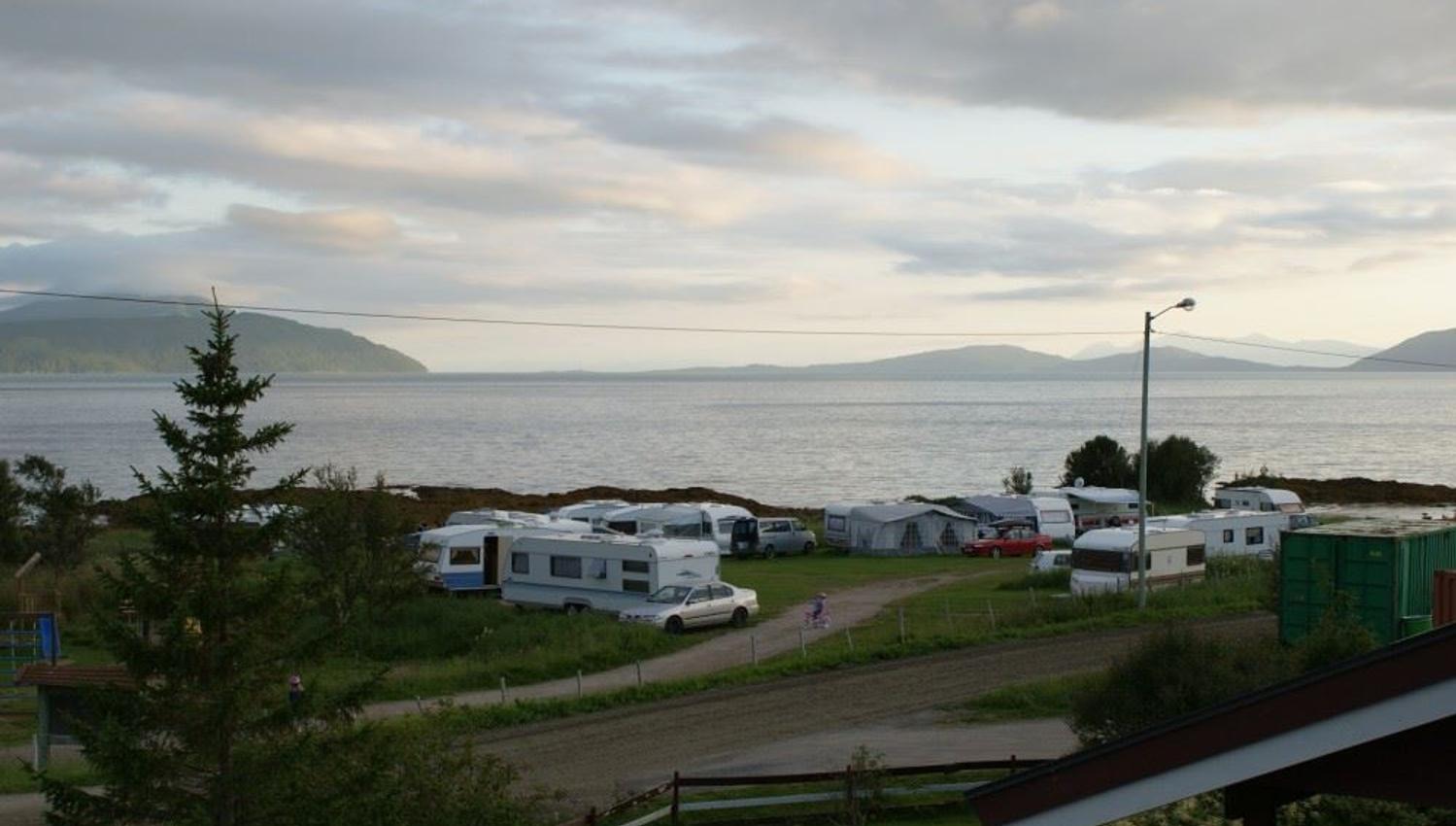 campsite with the fjord.