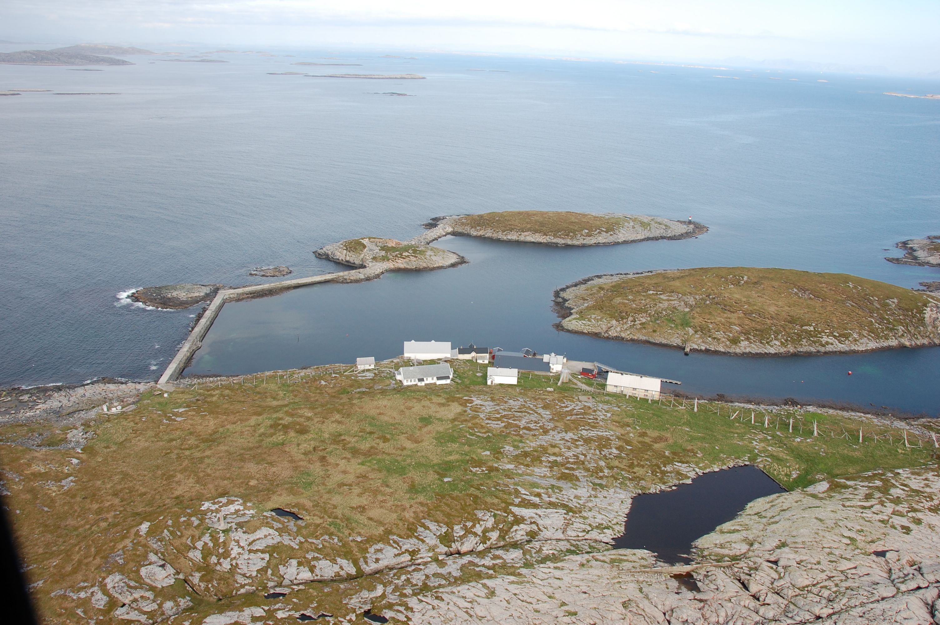 Bebyggelse på Nordøyan, sett ovenfra.