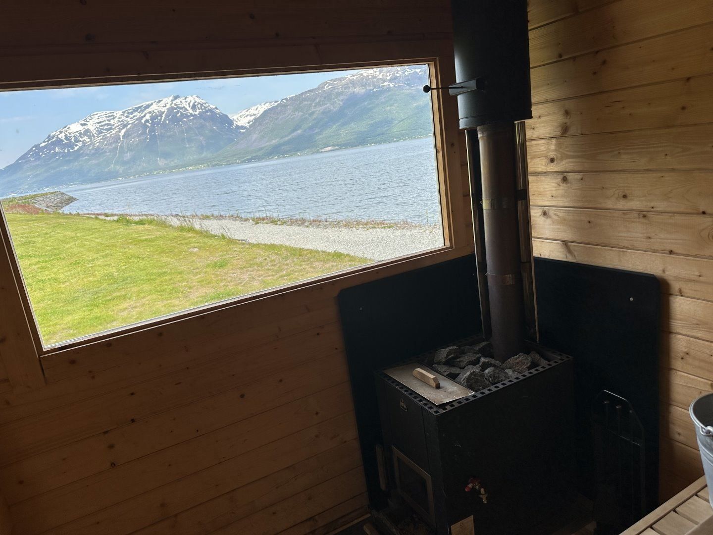View from inside the sauna