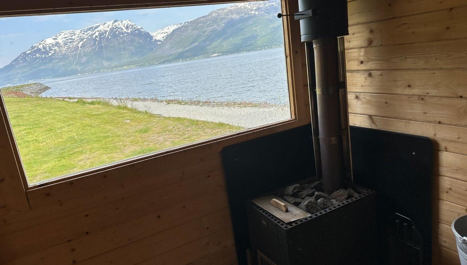 View from inside the sauna