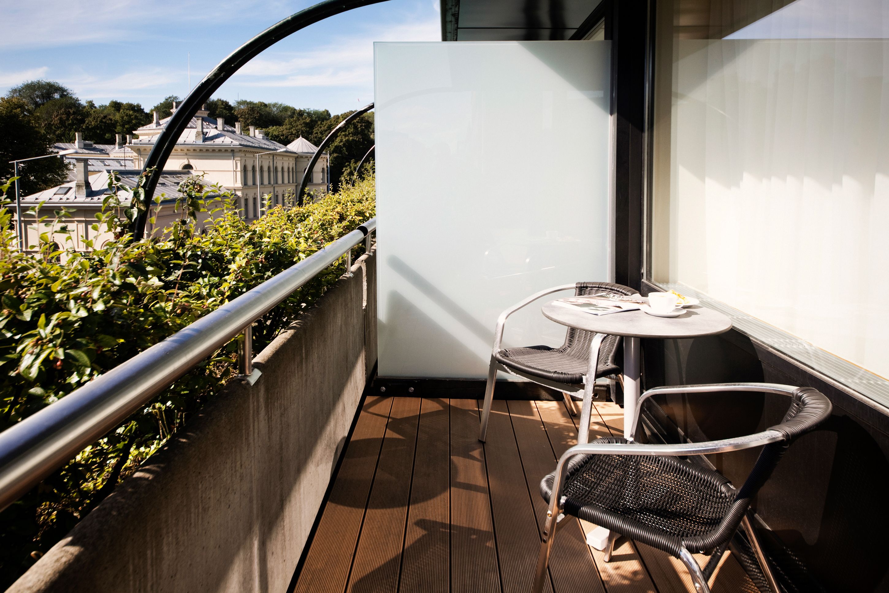 Balcony with a view of the Royal Place gardens