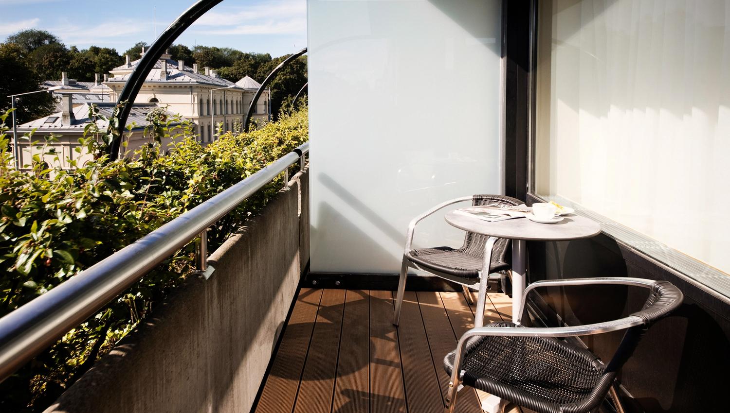 Balcony with a view of the Royal Place gardens