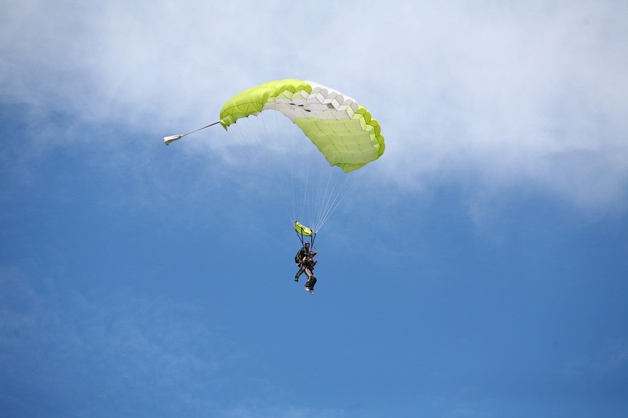 Parachute in the air