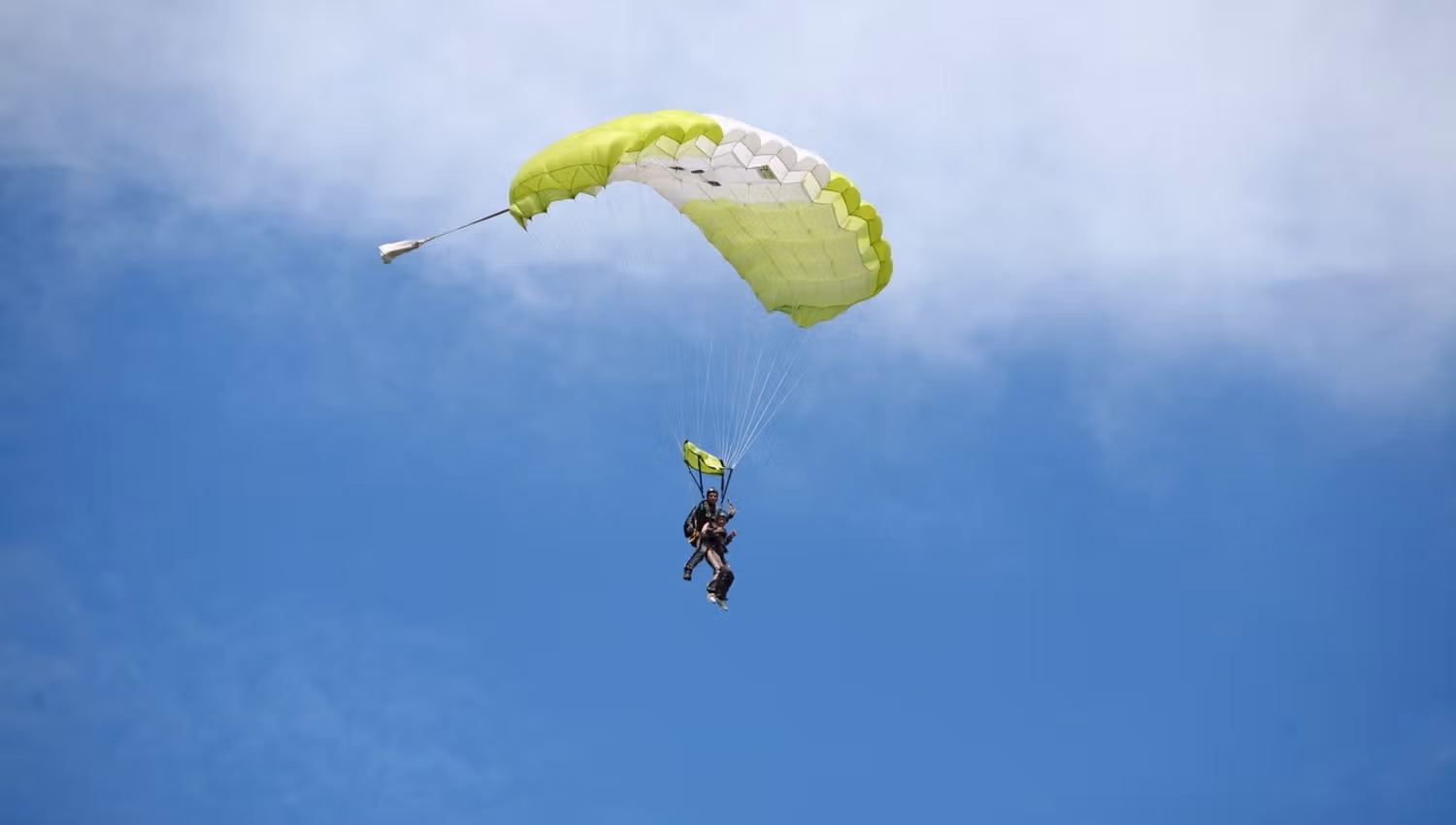 Parachute in the air