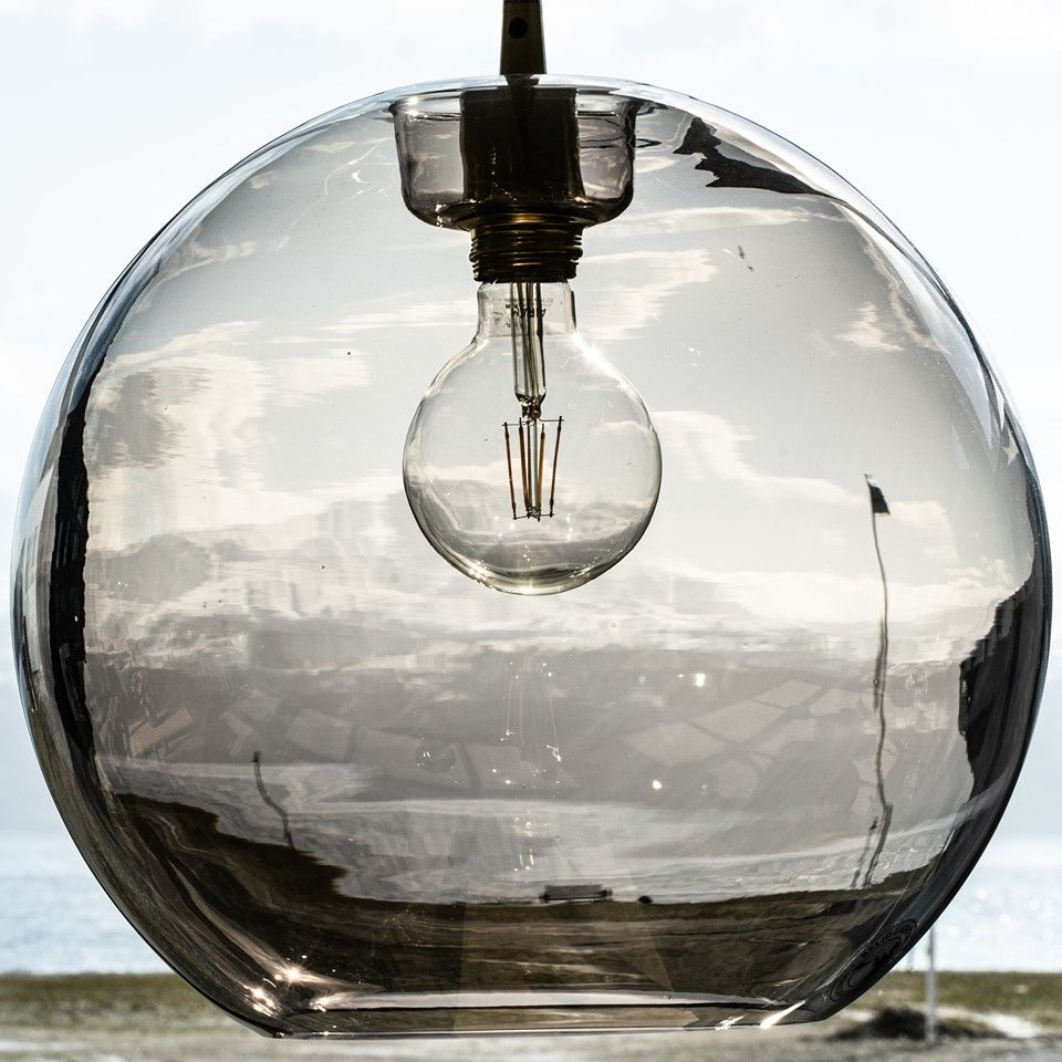 Modern decorative detail with a view of the Hardangerfjord in the background.