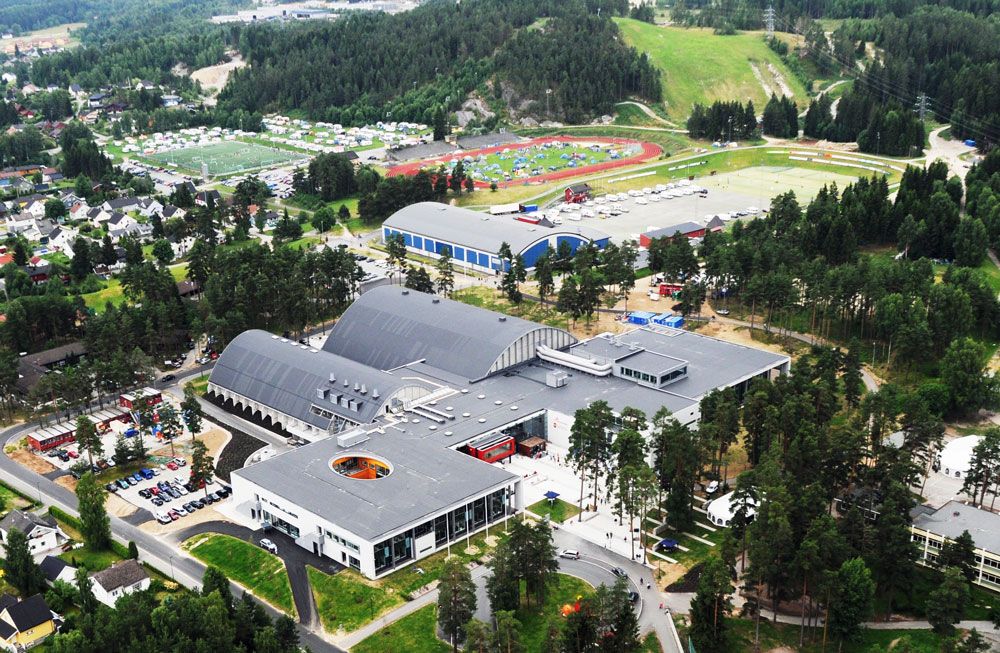 Drone image from the Skien fritidspark