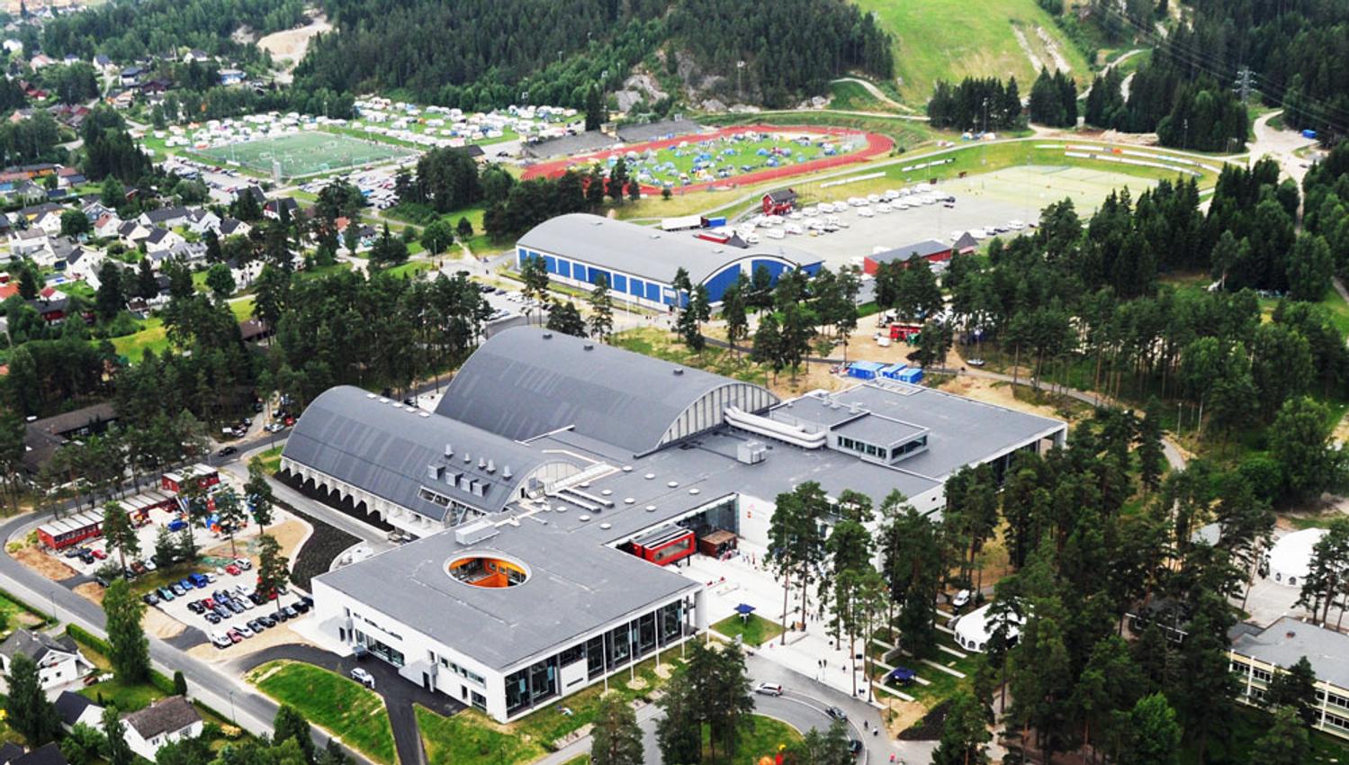 Drone image from the Skien fritidspark