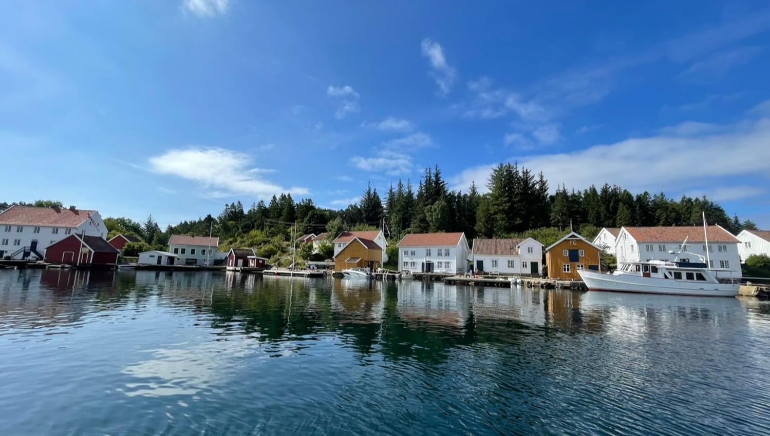 View of the houses near the water