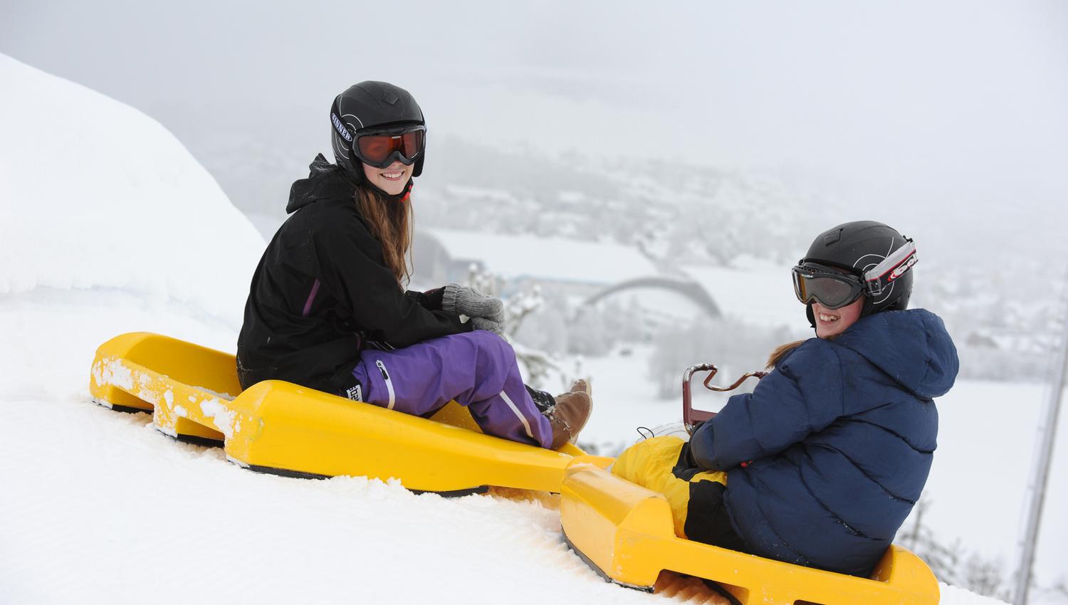 Tobogganing in Kanthaugen Lillehammer