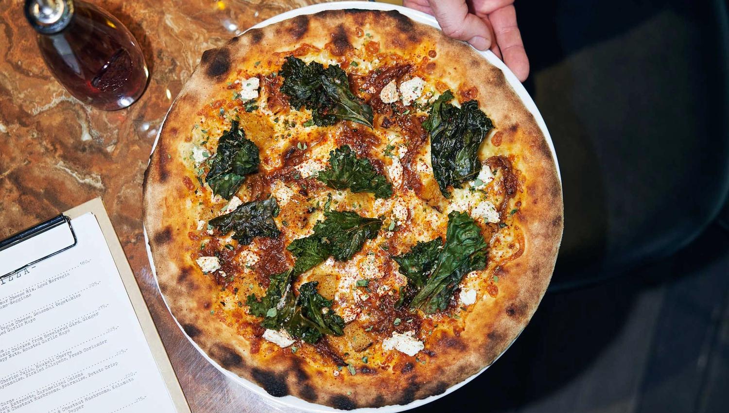 Pizza seen from above