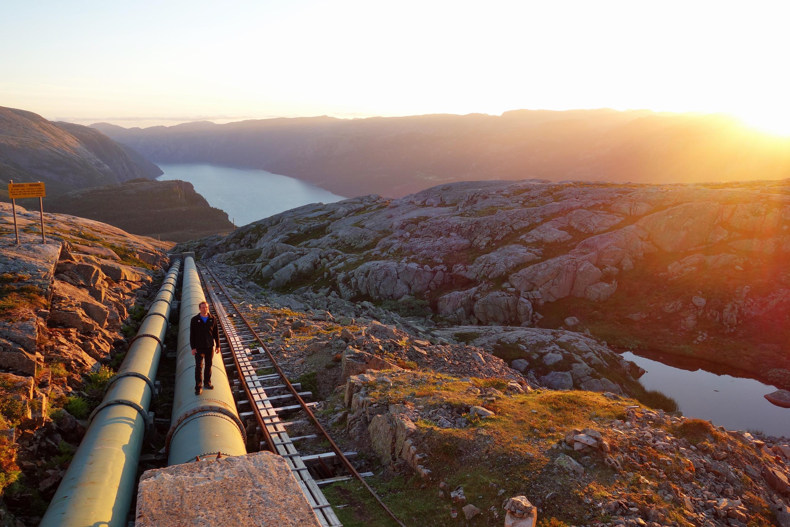 Wanderung zu Flørlitrappene und Rallarstien im Lysefjord