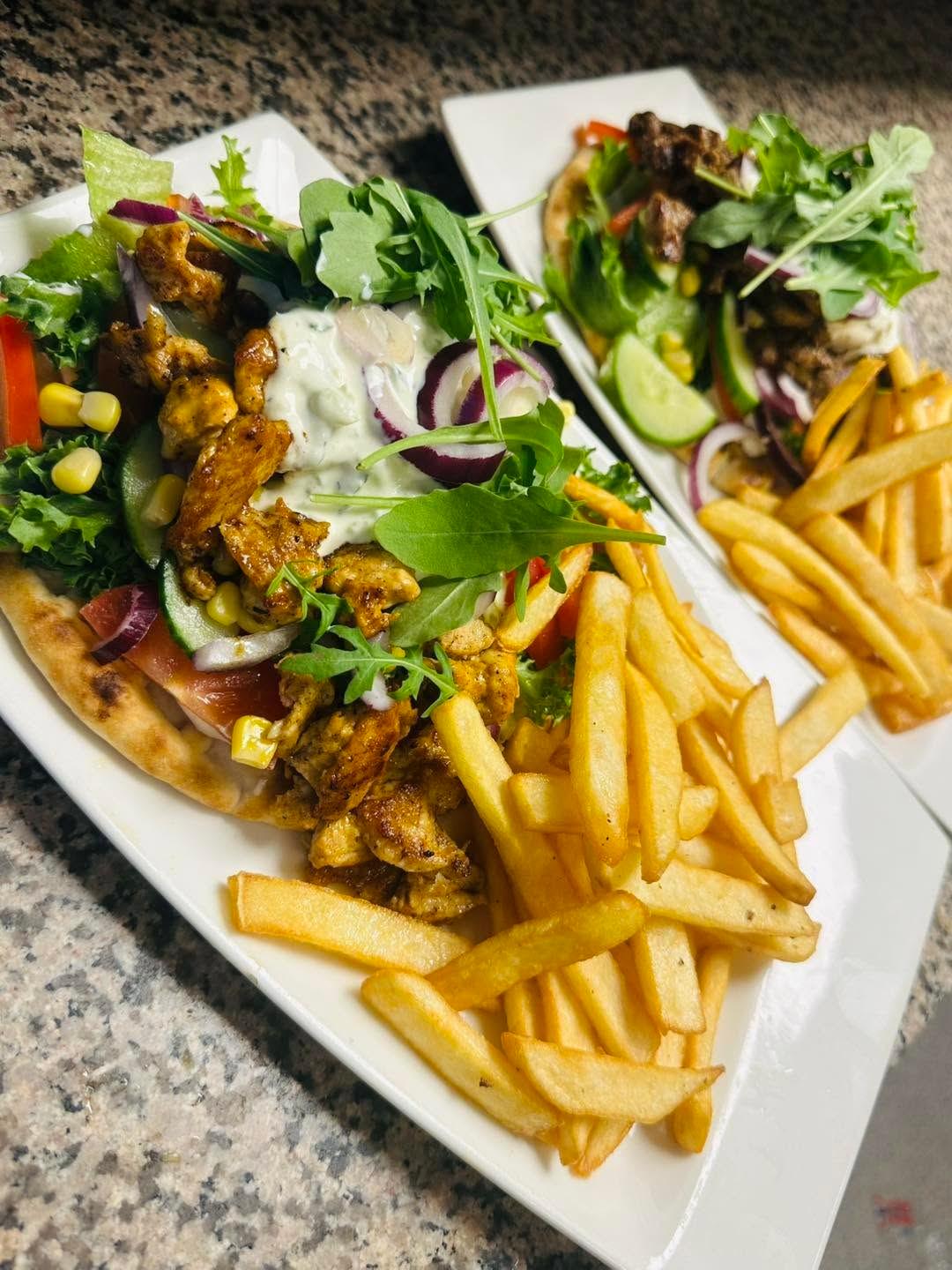 Gyros with pommes frites at Alperosa