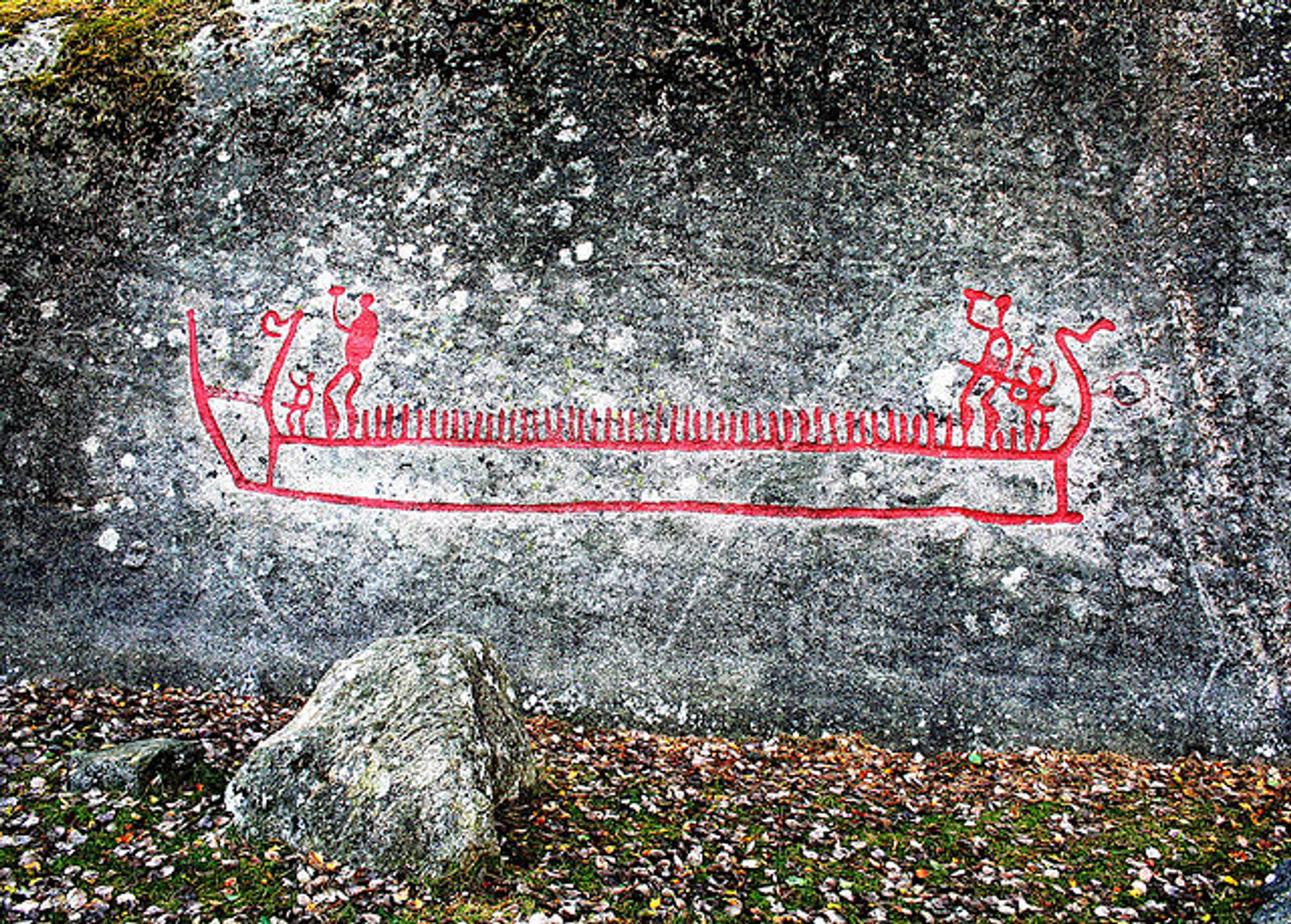 Bjørnstadskipet helleristning. Foto.