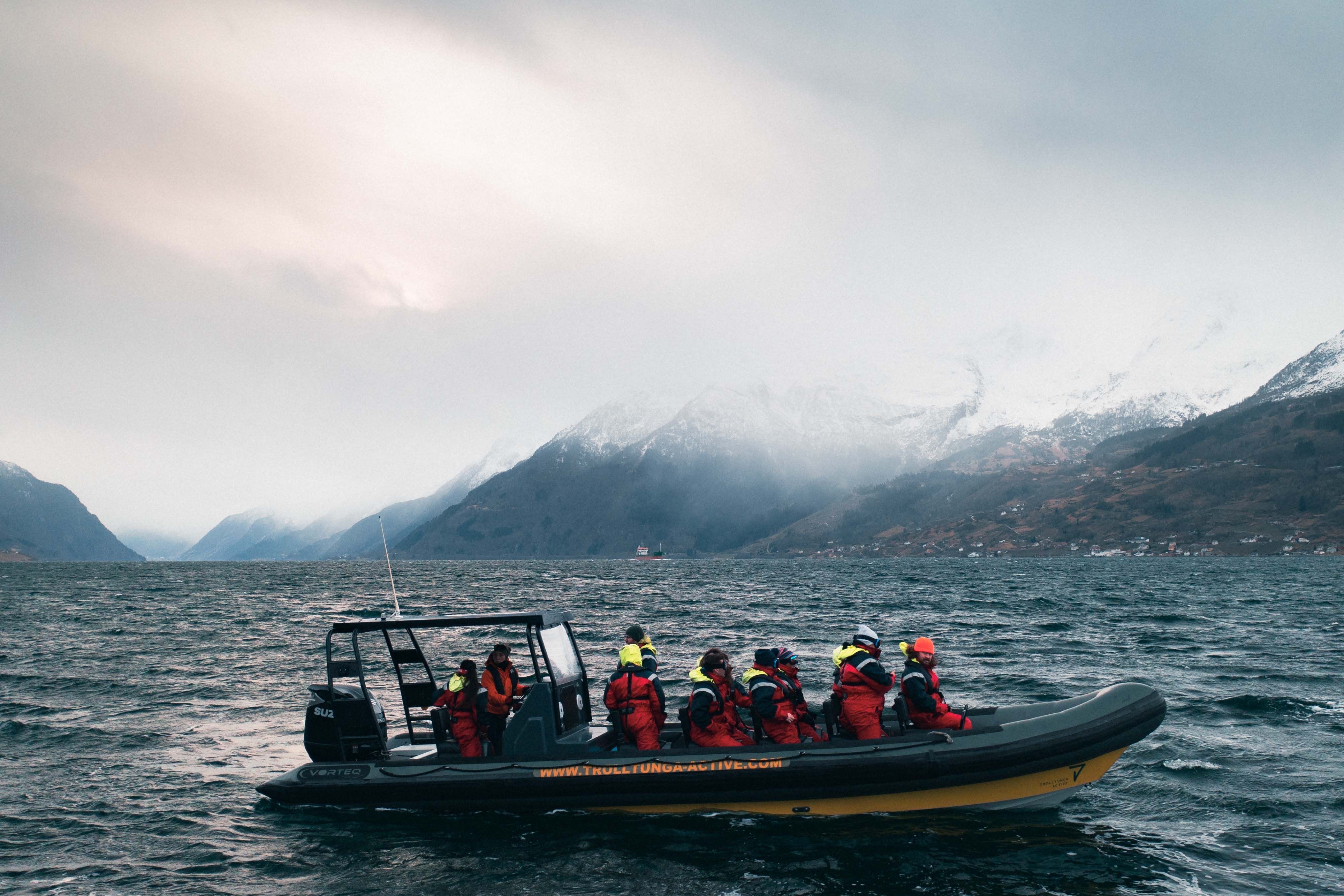 Rib boat tour on the Hardangerfjord. 