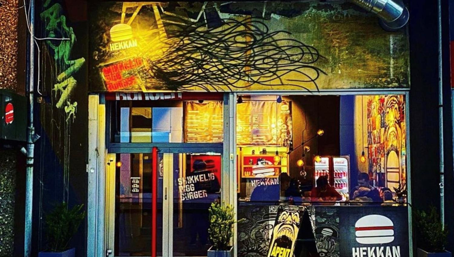 Hekkan Burger Sandnes' colourful façade