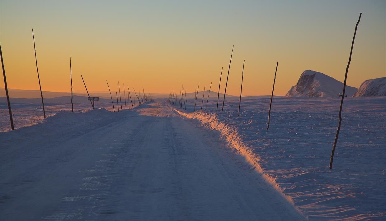 Valdresflye og høye brøytestikker