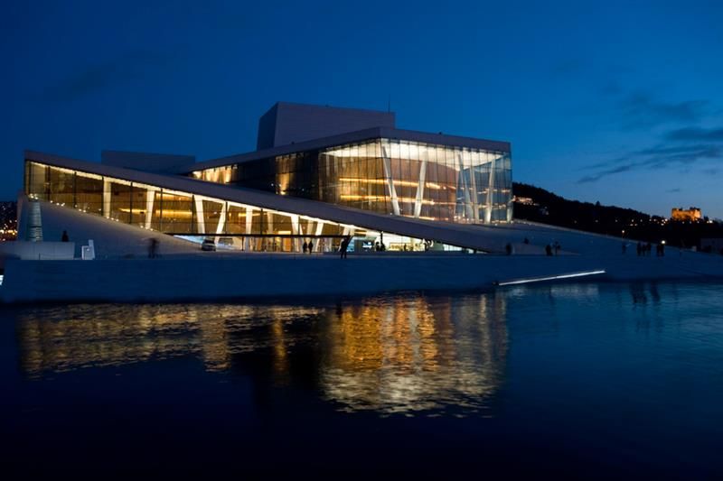 The opera during the evening.