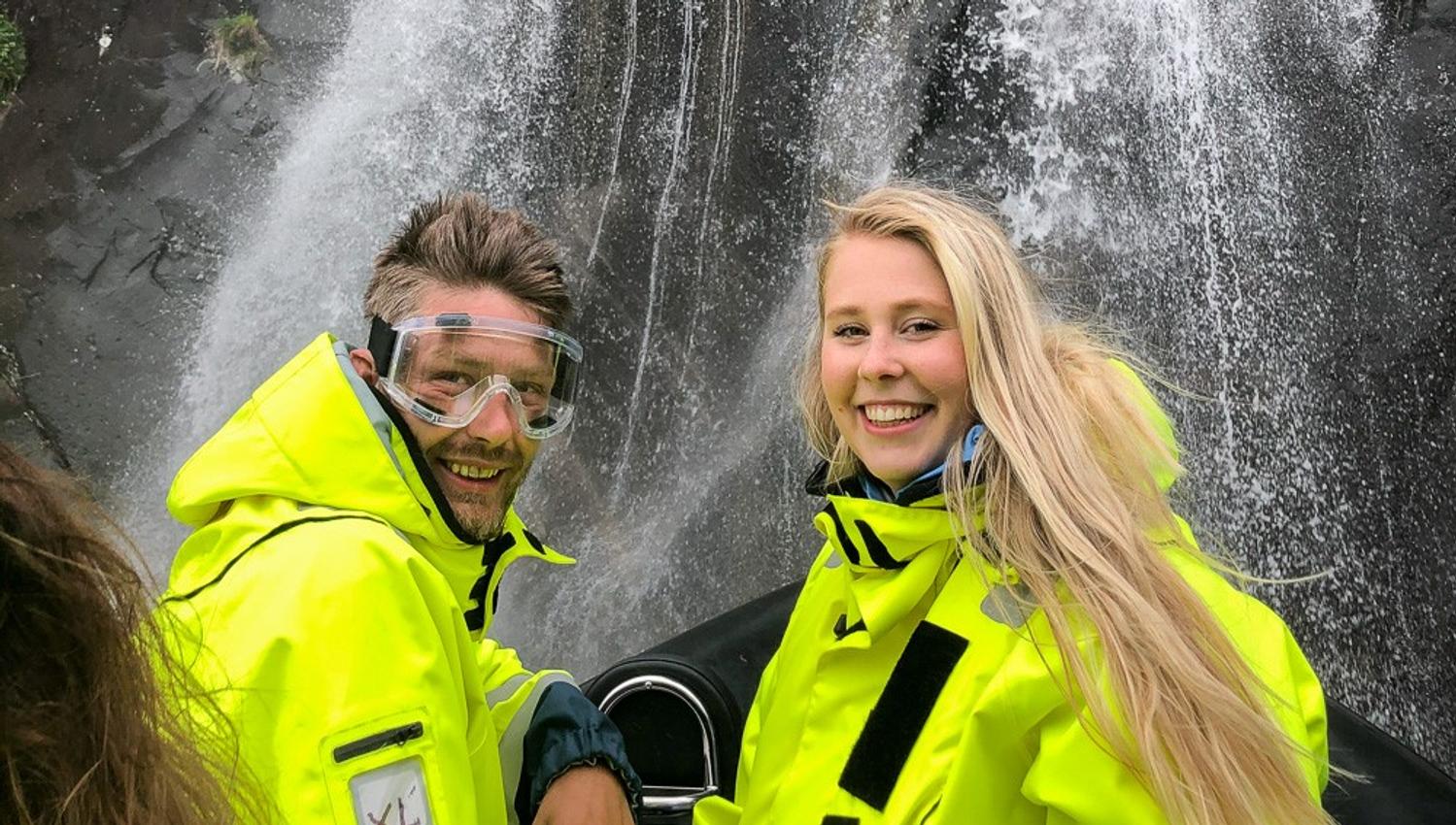 Waterfall fjord cruise in Rib boat