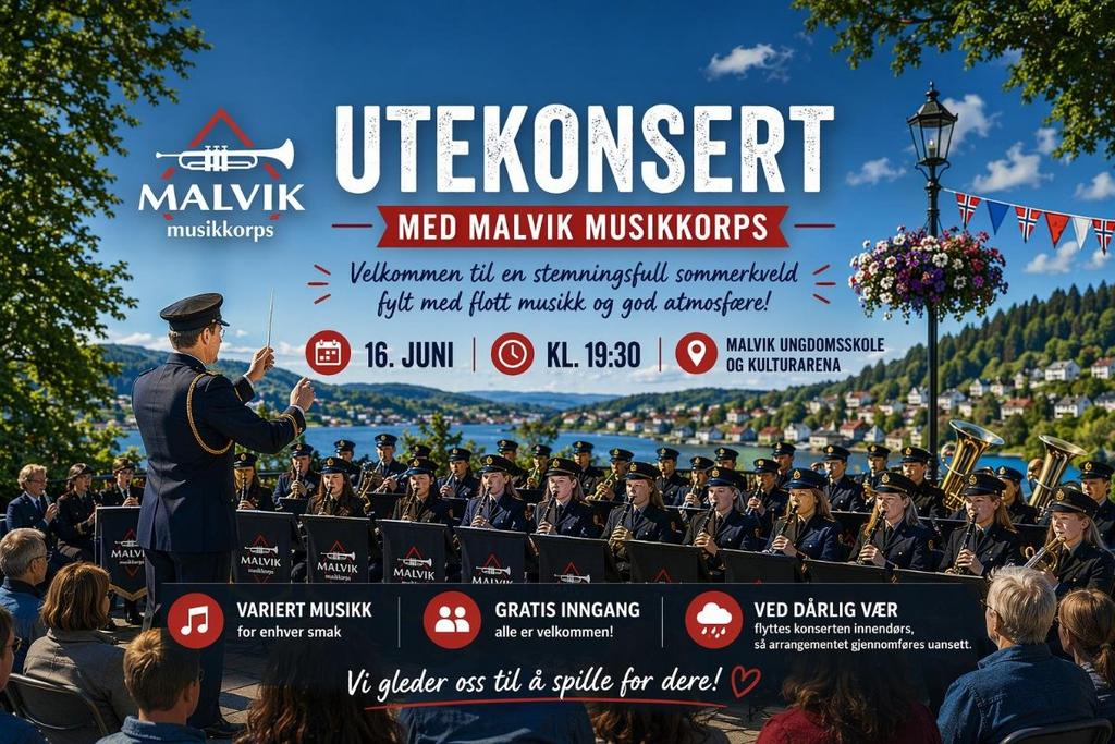 Utekonsert med Malvik Musikkorps
