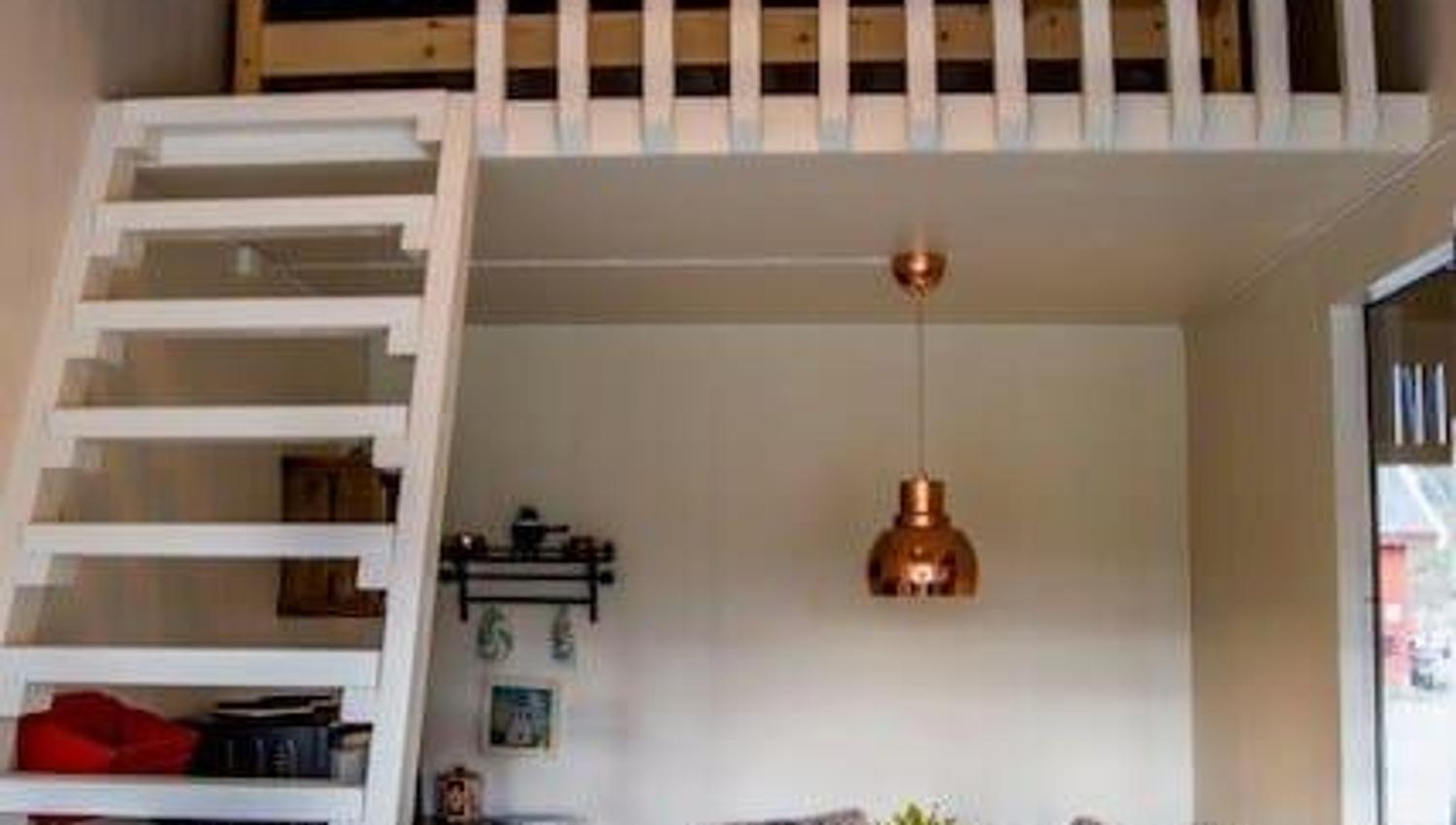 Interior of the Compact Living modules inside the Cabin Barn at Furuholmen. Photo.