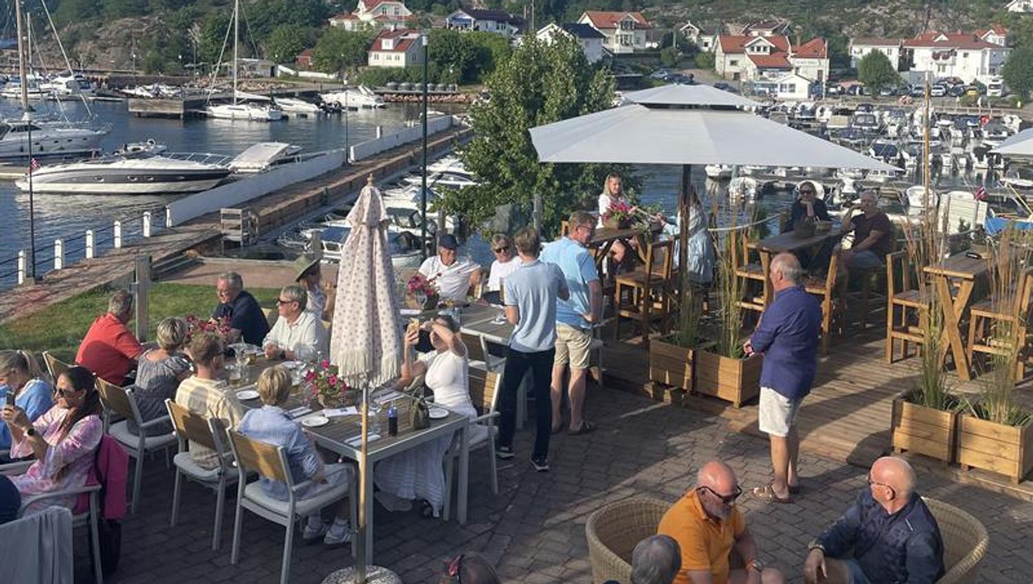 Terrace with hotel guests