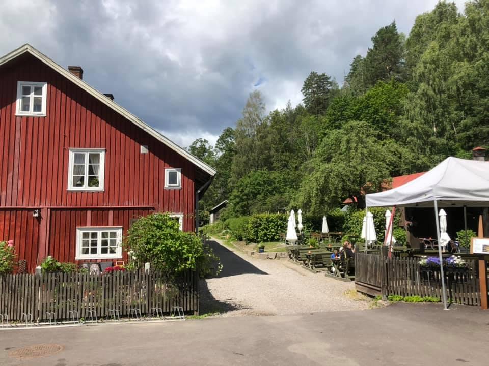 Facade of red tavern